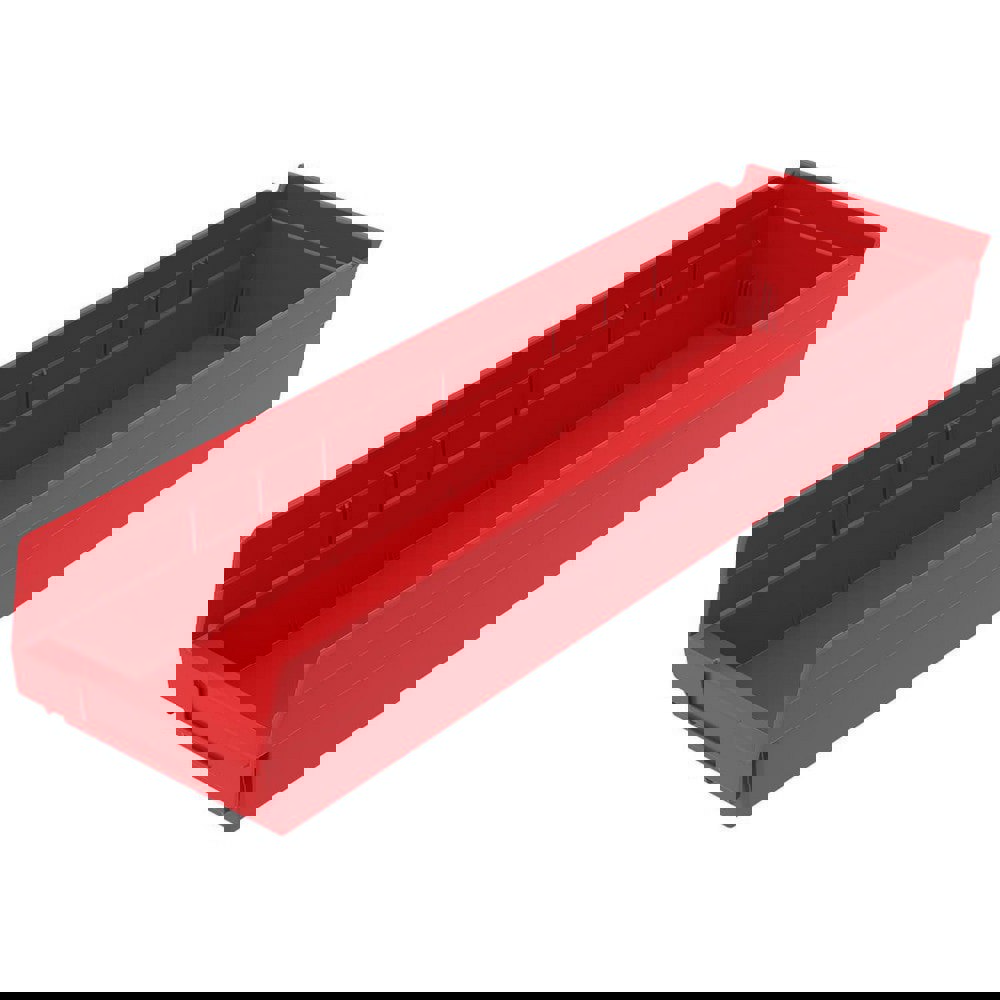 Plastic Hopper Shelf Bin: Red